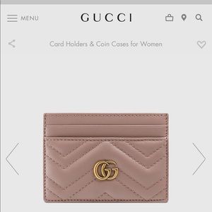 Gucci GG Marmont Card Case in Dusty Pink